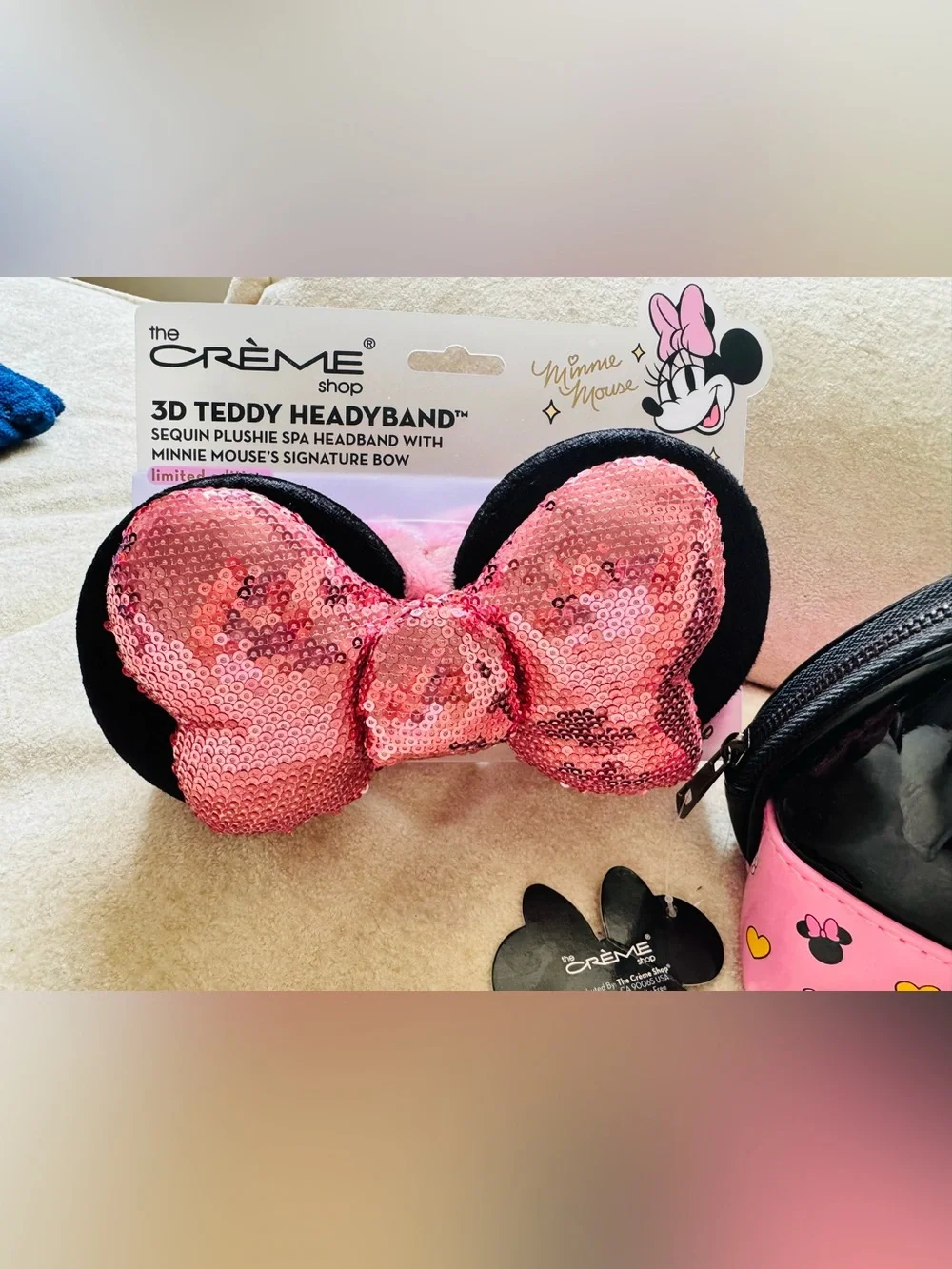 The Crème Shop x Disney 3D Teddy Headband™ + Minnie Mouse Cosmetic Bag 🎀